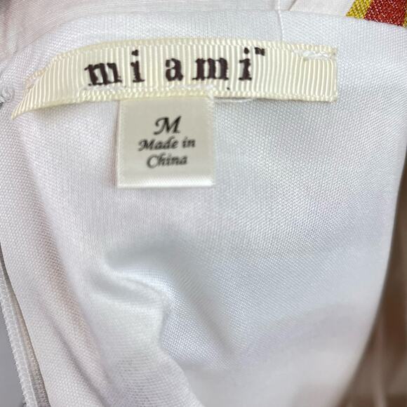 Mi Ami Retro Striped Sleeveless Fit and Flare Knee Length Dress Lined Medium - Picture 6 of 7